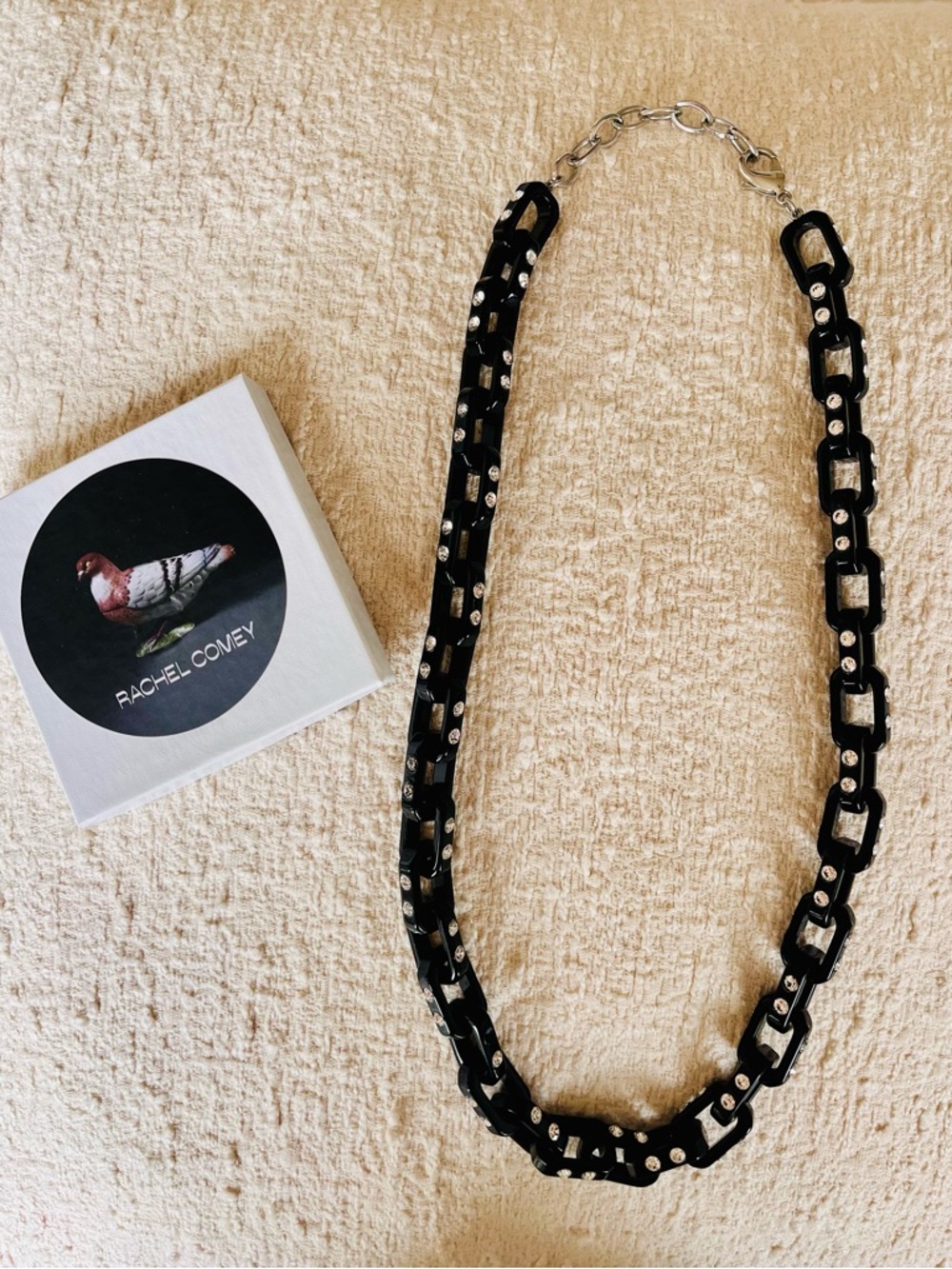 Rachel Comey Black Crystal-Studded Link Necklace